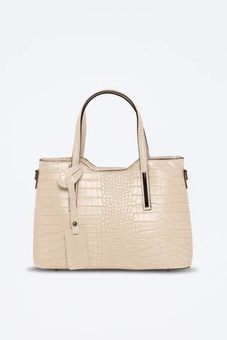 Sac à main en cuir Acco - Beige