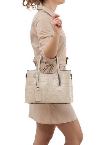 Sac à main en cuir Acco - Beige