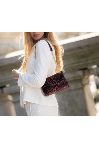 Sac bandoulière en cuir Ondina - Bordeaux