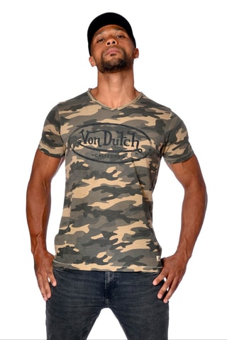 Camiseta Ron - Beige, verde y gris