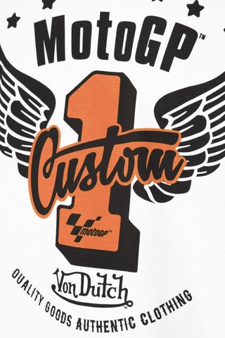 Camiseta - Blanco, negro y naranja