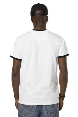 Camiseta - Blanco, negro y naranja