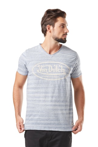 Camiseta Ron - Beige y azul