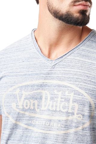 Camiseta Ron - Beige y azul