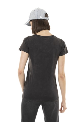 Camiseta regular - Negro, blanco y naranja