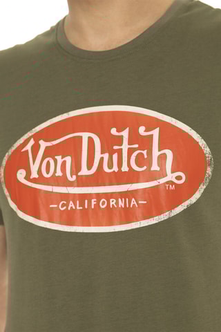 Camiseta regular fit de algodón orgánico - Caqui y naranja