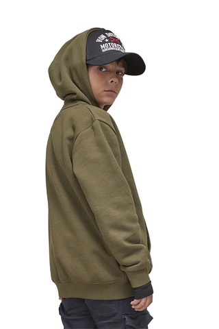 Sudadera slim fit con capucha Slimane - Negro y verde