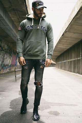 Sudadera con capucha Must - Blanco y verde