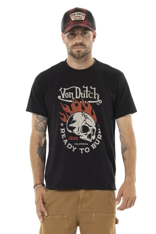 Camiseta regular - Negro, blanco y naranja