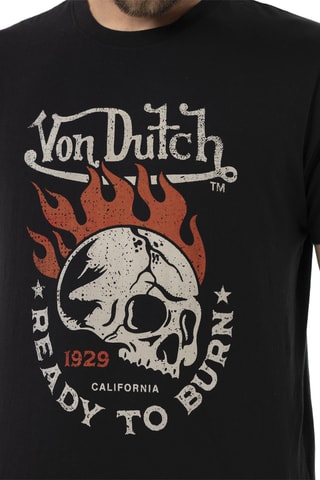 Camiseta regular - Negro, blanco y naranja