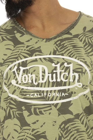 Camiseta regular - Caqui y blanco