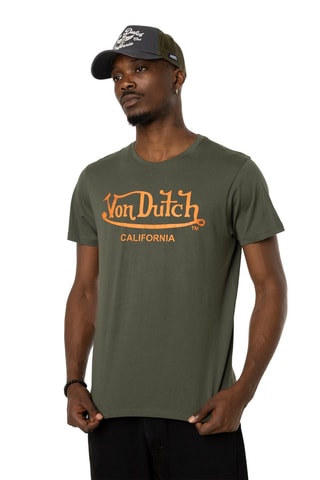 Camiseta First - Verde y naranja