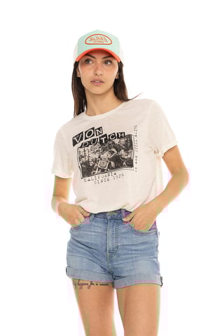 Camiseta - Beige y negro