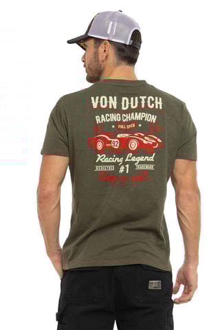 Camiseta regular - Caqui, verde y rojo