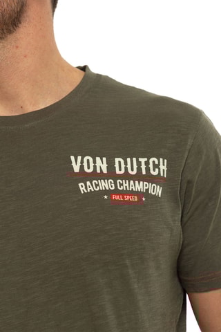 Camiseta regular - Caqui, verde y rojo