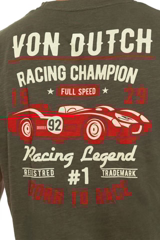 Camiseta regular - Caqui, verde y rojo