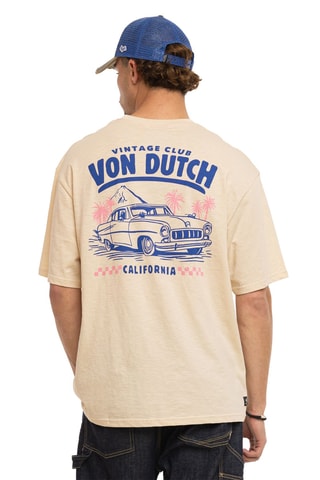 Camiseta - Azul, beige y rosa