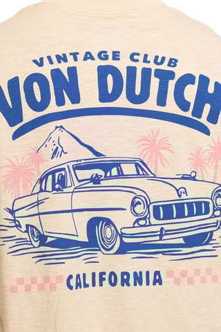 Camiseta - Azul, beige y rosa