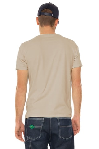 Camiseta regular - Beige y blanco