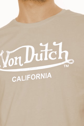 Camiseta regular - Beige y blanco