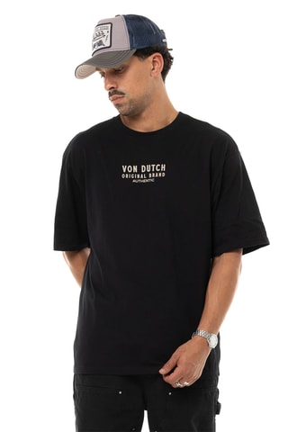 Camiseta oversize - Negro y beige