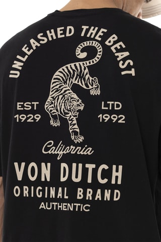 Camiseta oversize - Negro y beige