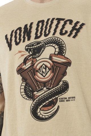 Camiseta regular - Marrón, beige y rojo