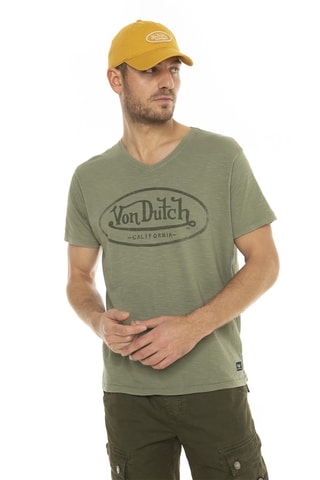 Camiseta regular - Verde y gris