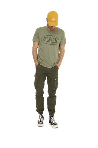 Camiseta regular - Verde y gris