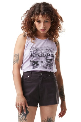 Camiseta de tirantes - Negro y violeta