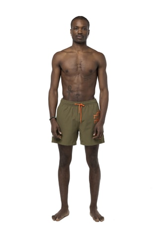 Bañador corto - Caqui y naranja