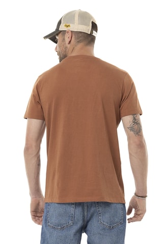 Camiseta regular - Naranja, negro y beige