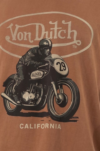 Camiseta regular - Naranja, negro y beige