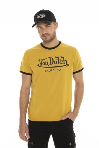 Camiseta regular fit de algodón orgánico - Amarillo y negro