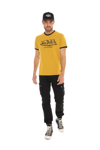 Camiseta regular fit de algodón orgánico - Amarillo y negro