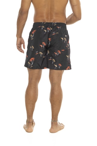 Bañador corto - Negro y naranja