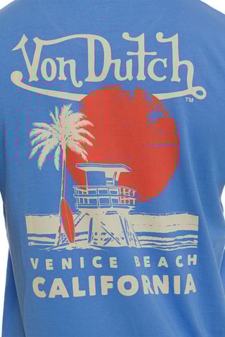 Camiseta regular - Azul, beige y rojo