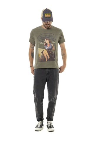 Camiseta regular - Caqui, negro y azul