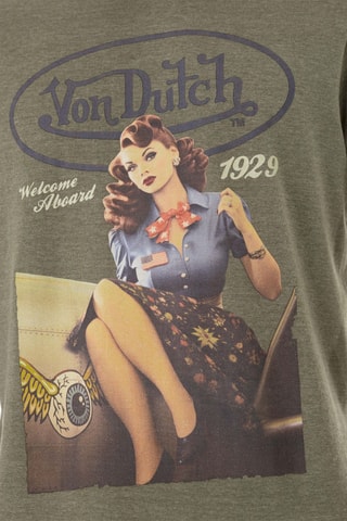 Camiseta regular - Caqui, negro y azul