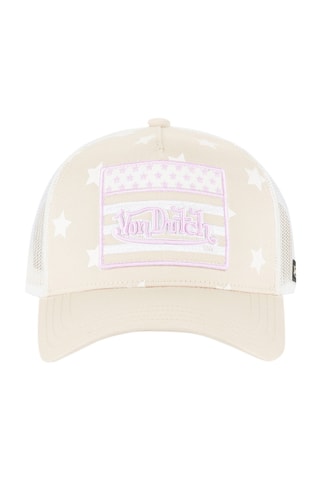 Gorra infantil - Blanco, beige y rosa