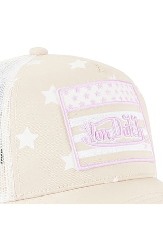 Gorra infantil - Blanco, beige y rosa