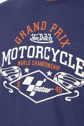 Camiseta - Blanco, azul y naranja