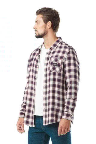 Camisa - Beige, rojo y azul