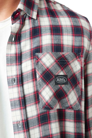 Camisa - Beige, rojo y azul