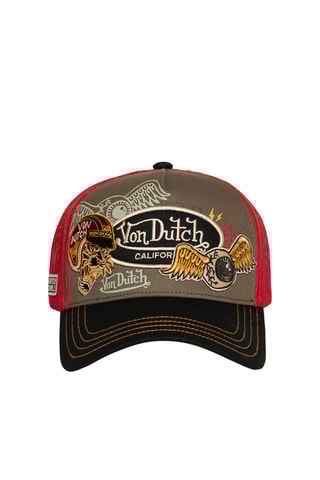 Gorra - Negro, beige y rojo