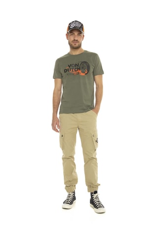 Camiseta regular - Caqui, negro y verde