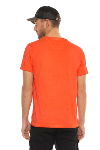 Camiseta regular - Naranja y negro