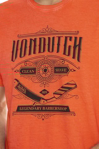 Camiseta regular - Naranja y negro