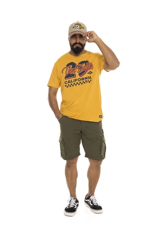 Camiseta regular - Amarillo, azul y negro