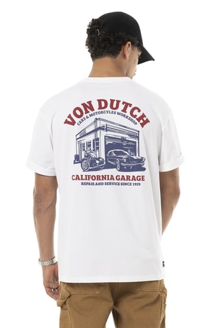 Camiseta oversize - Blanco y rojo